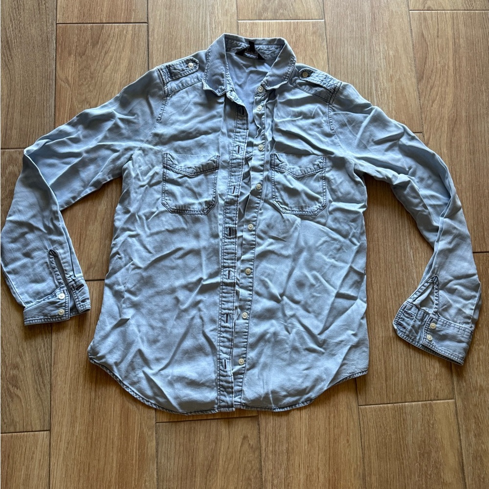 Express Men's Blue Button Down Shirt